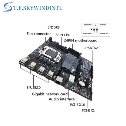 Desktop Motherboard X58 LGA 1366 Socket DDR3 REG ECC Memory for Xeon X5675 X5690