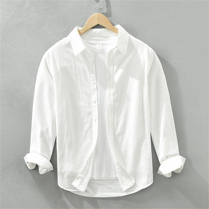 Mens long sleeve regular shirt Multi-color cotton plain shirt for Young men work tops Autumn men's clothing loose casual shirts