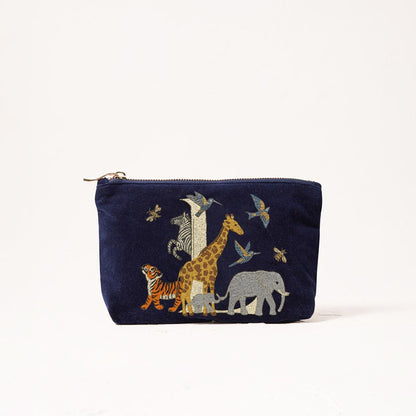 Cute Animal Letter Print Velvet Clutch Makeup Bag - Fashionable And Stylish Cosmetic Pouch for Women