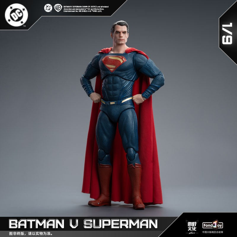 Novo conjunto de figuras Fondjoy BVS, Boneco de Ação Batman Blindado, Superman com Armadura Danificada 1/9 Batman V Superman: A Origem da Justiça DC Toys
