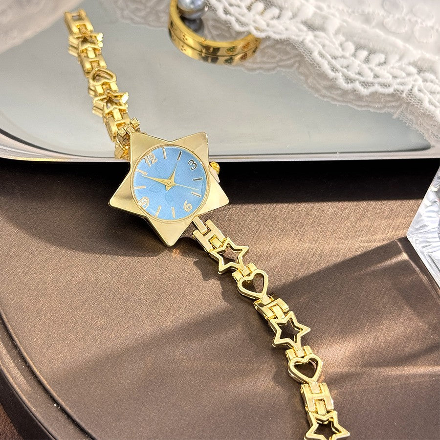 New Creative Fashion Minimalist Holiday Star Bracelet Watch Jewelry High-End Ladies Quartz Watch Elegant Timepiece Accessory