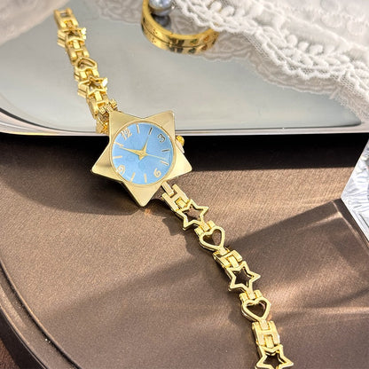 New Creative Fashion Minimalist Holiday Star Bracelet Watch Jewelry High-End Ladies Quartz Watch Elegant Timepiece Accessory