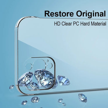 Capa Transparente de Luxo Sem Borda para iPhone 17 Air 16 15 14 13 12 11 Pro Max Plus Mini Capa Rígida de PC à Prova de Choque Transparente