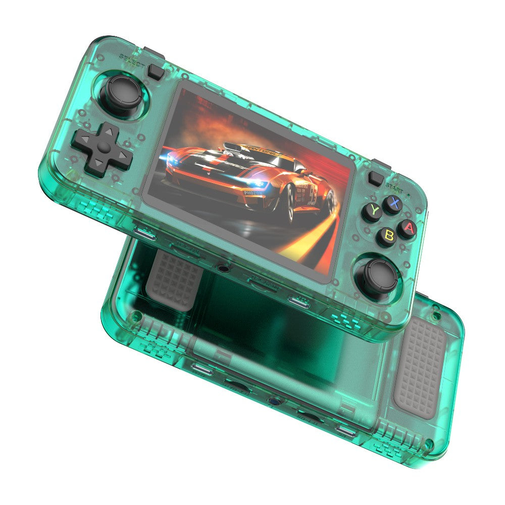BOYHOM Green R3 6H Retro Video Game Console 3.5‘’ IPS Screen RK3326 3000 mAh Open Linux System Portable Player 64GB 128GB