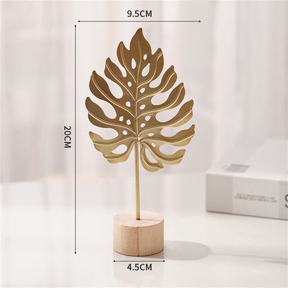 Nordic Gold Ginkgo Leaf Crafts Leaves Sculpture Luxury Living Room Decor Home Decoration Accessories Office Desktop Ornaments