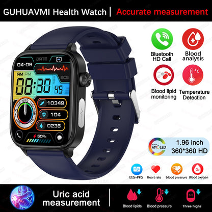 2025 Novo Para XIAOMI ECG+PPG Gordura Sanguínea Ácido Úrico Saúde Smartwatch Masculino Feminino Frequência Cardíaca Pressão Arterial Chamada Bluetooth Relógio Inteligente