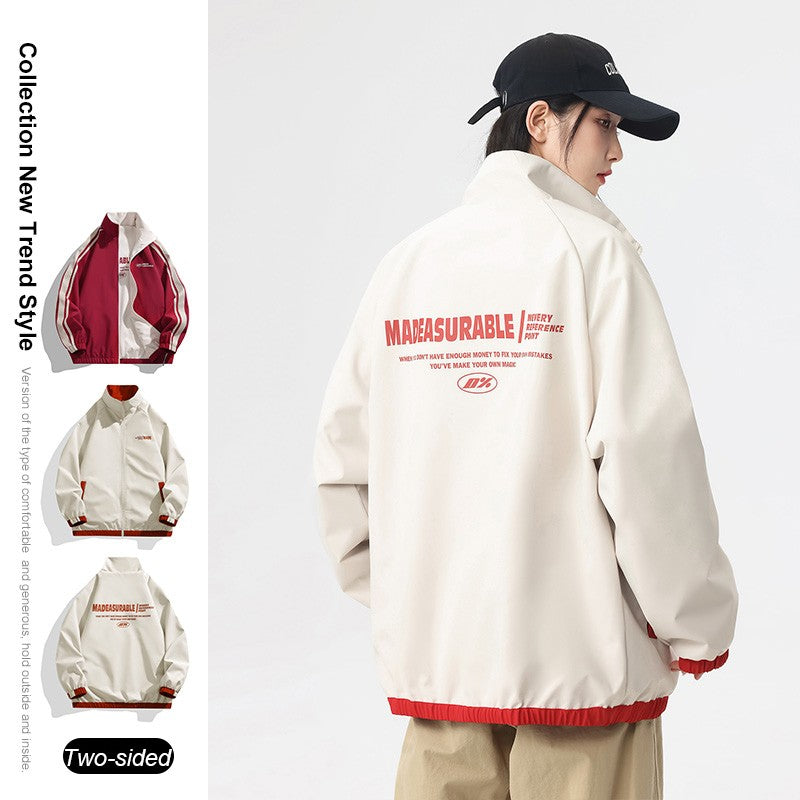 New Jacket Two-sided Long Sleeve Outdoor Men Coats Women Reversible Windproof Coats Splashproof Double-Sided Jackets Couple Top