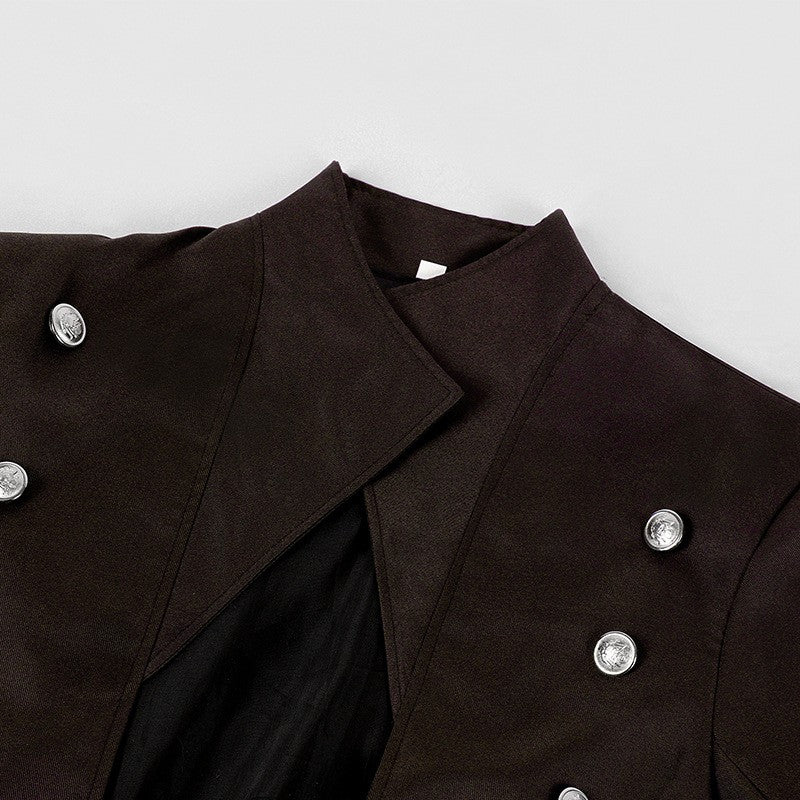 Medieval Men's Pirate Costume Steampunk Vintage Trench Coat Gothic Tuxedo Jacket Victorian Carnival Party Cosplay Jacket Coat