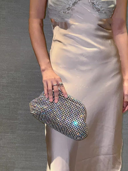 Luxury Glitter Cloud Bag Women's Handbag Crystal Shiny Rhinestones Diamond Evening Bag Wedding Party Clutch Purse Shoulder Bags