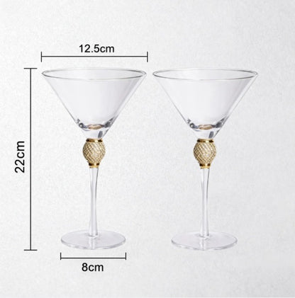 Conjunto 2 Peças Taças de Cristal Luxo Vinho Tinto Copos Altos para Festa Champanhe Flute Copos de Beber