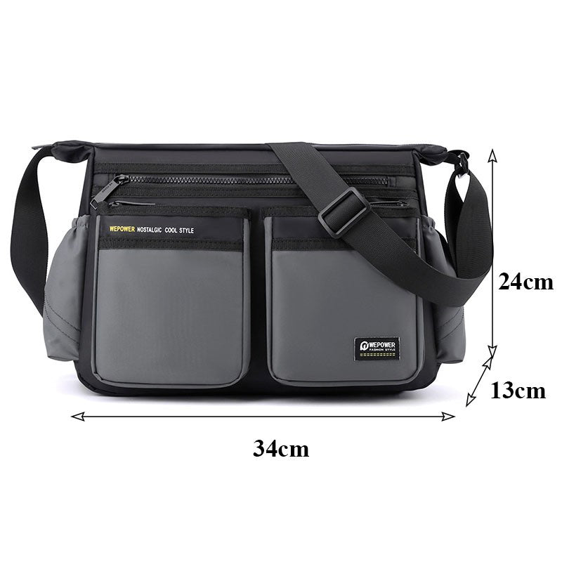 Multi-layer Pocket Design Oxford Shoulder Bag Large Capacity Men's Casual Fashion Single Shoulder Crossbody Luxury Messenger Bag