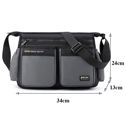 Multi-layer Pocket Design Oxford Shoulder Bag Large Capacity Men's Casual Fashion Single Shoulder Crossbody Luxury Messenger Bag
