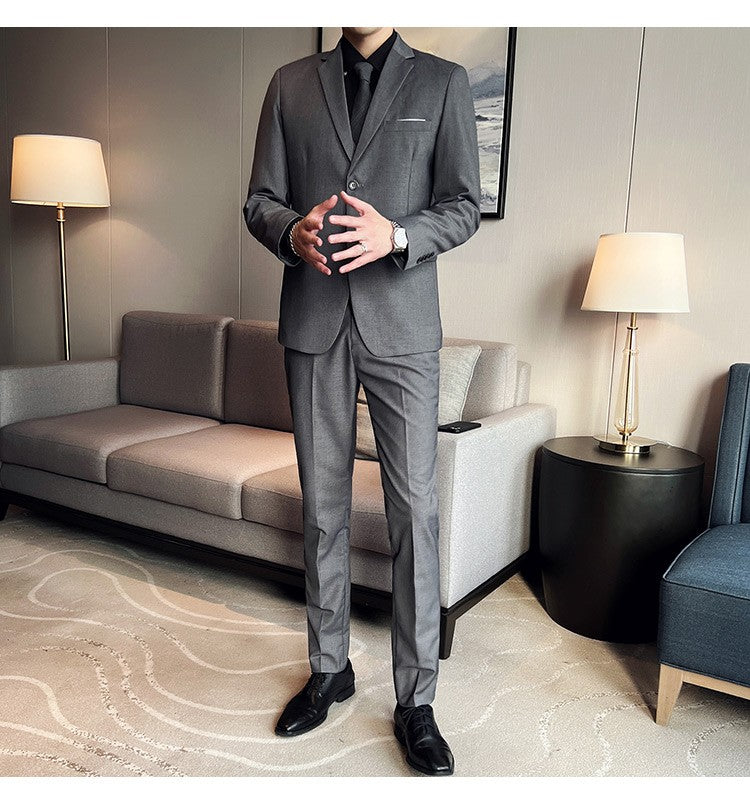 Men's High-Quality 3-Piece Business Casual Wedding Suit Vest Trousers Set Handsome Fashion Banquet Clothing S-6XL