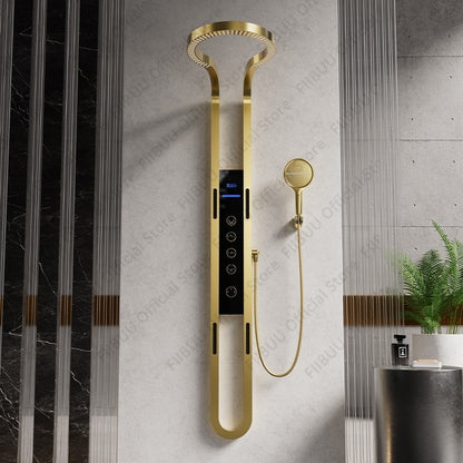 Conjunto de Chuveiro de Luxo com Display Digital, Sistema de Chuveiro com Massagem de Água Pressurizada, Chuveiro Combo e Ducha de Mão, Acessórios de Banheiro