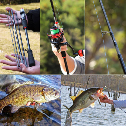 Sougayilang Fishing Rod 1.8/2..1m Spinning/Casting Rod Power M Carbon Rod Pole 5/6 Sections Travel Fishing Pole Fishing Tackle