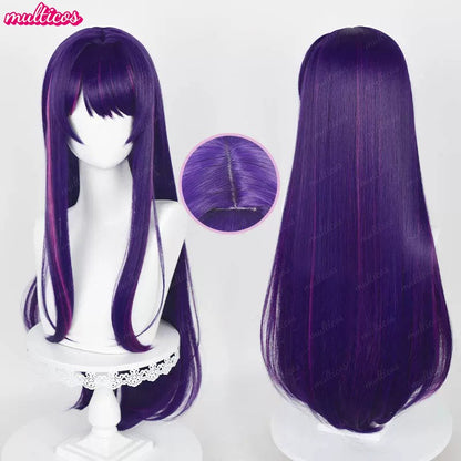 Peruca de Cosplay Oshi no Ko Hoshino Ai Hoshino Ruby Hoshino Akuamarin Arima Kana Peruca de Cosplay Cabelo Resistente ao Calor Perucas de Anime + Touca de Peruca