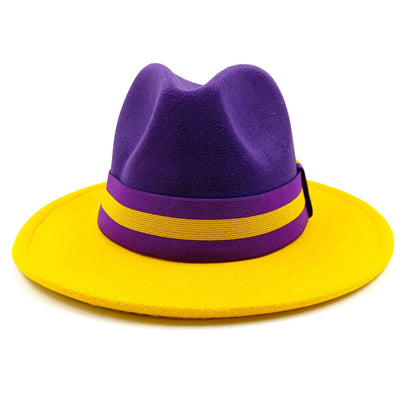 Men's fedora hat Men's and women's universal solid color fedora hat Women's 21 color wide brim jazz hat Autumn and winter Britis