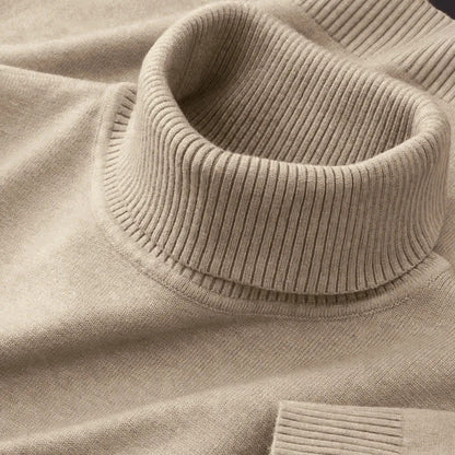 New Mens Knitted Sweaters Solid Color Turtleneck Breathable Pullovers Outdoor Warm Basic Streetwear Business Woolen Pullovers