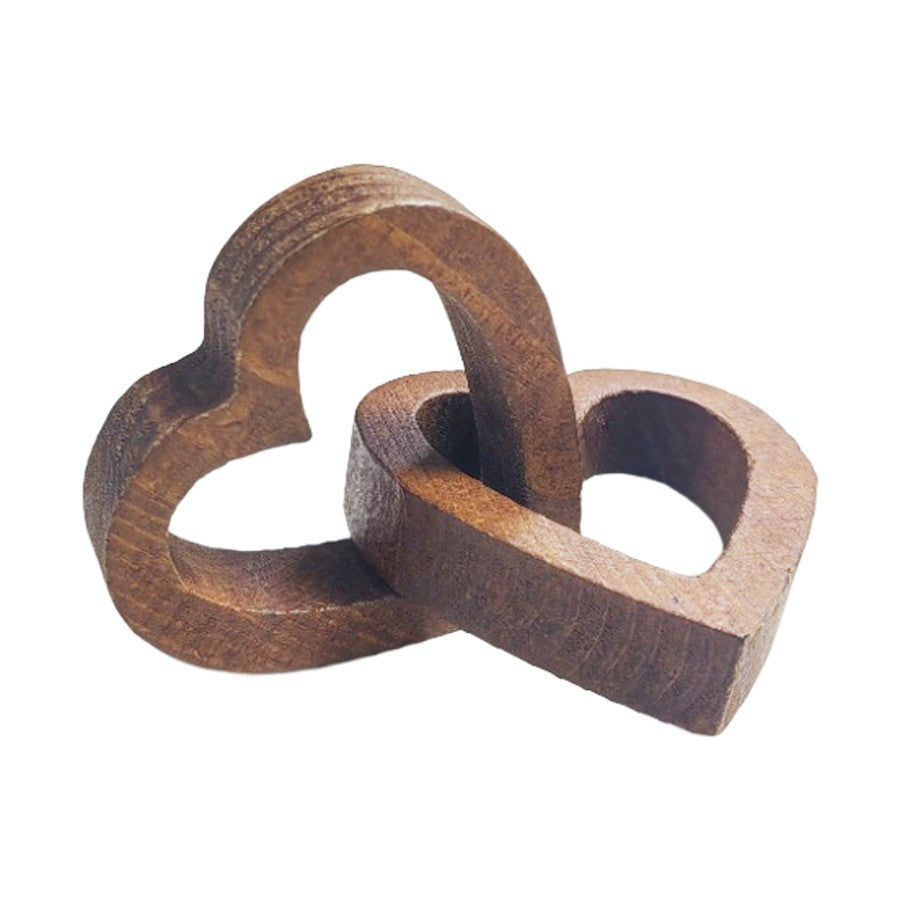 Warm and Romantic Wooden Double Heart Chain Ornaments Valentine's Day Wedding Engagement Proposal Celebration Ornaments Living Room Bedroom Desktop Ornaments Holiday Gifts