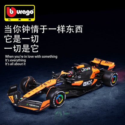 2025 Nova Chegada Bburago 1:24 MCL38 Mônaco MCL38 Mclaren 4# Lando Norris 81# Oscar Piastri Liga Modelo de Carro em Miniatura Fundido Brinquedo