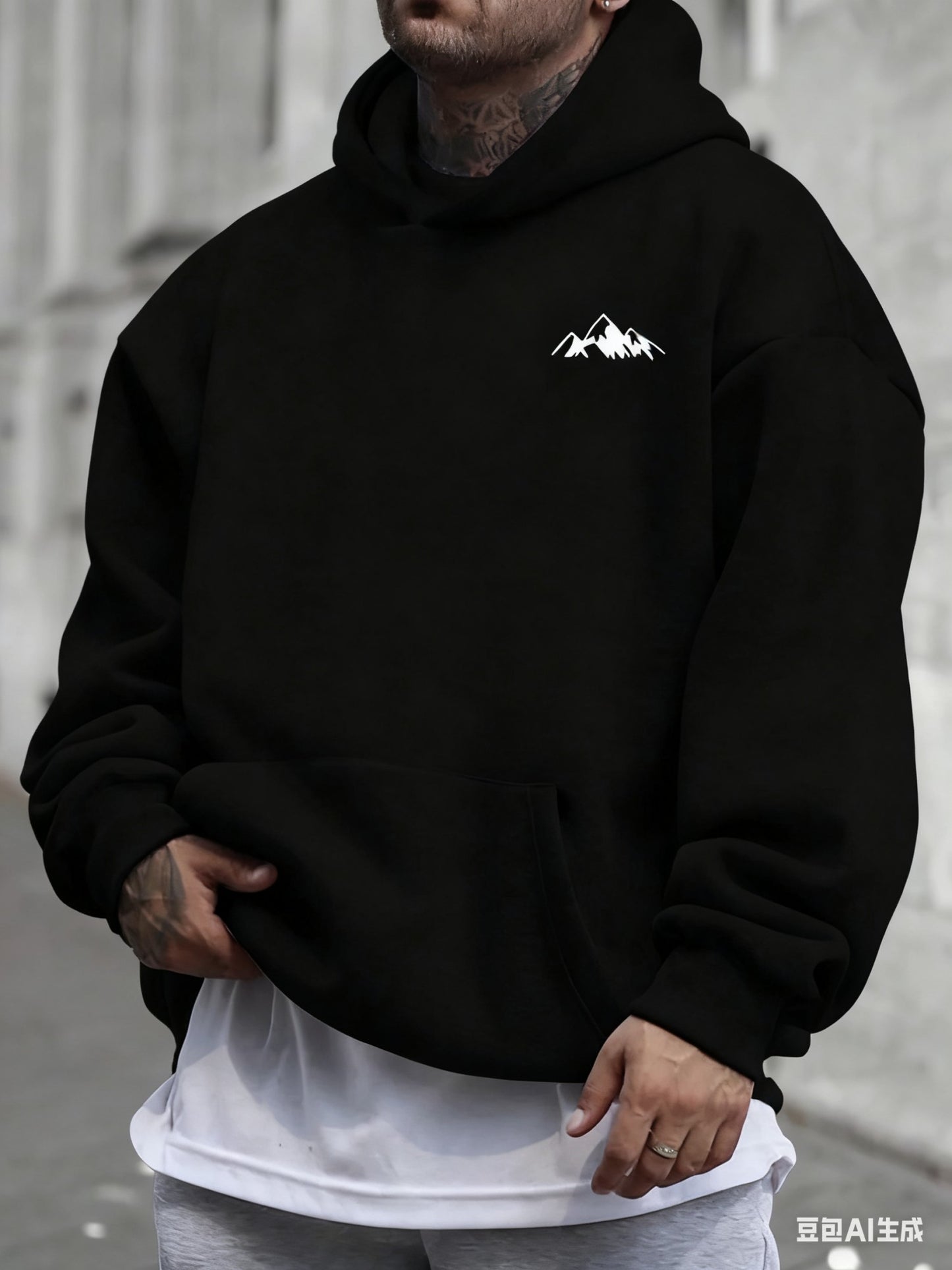 Men's Casual Pink Hoodie Fashionable Pattern Long Sleeve Regular Fit Casual Wear Hoodie Front Blended Hoodie