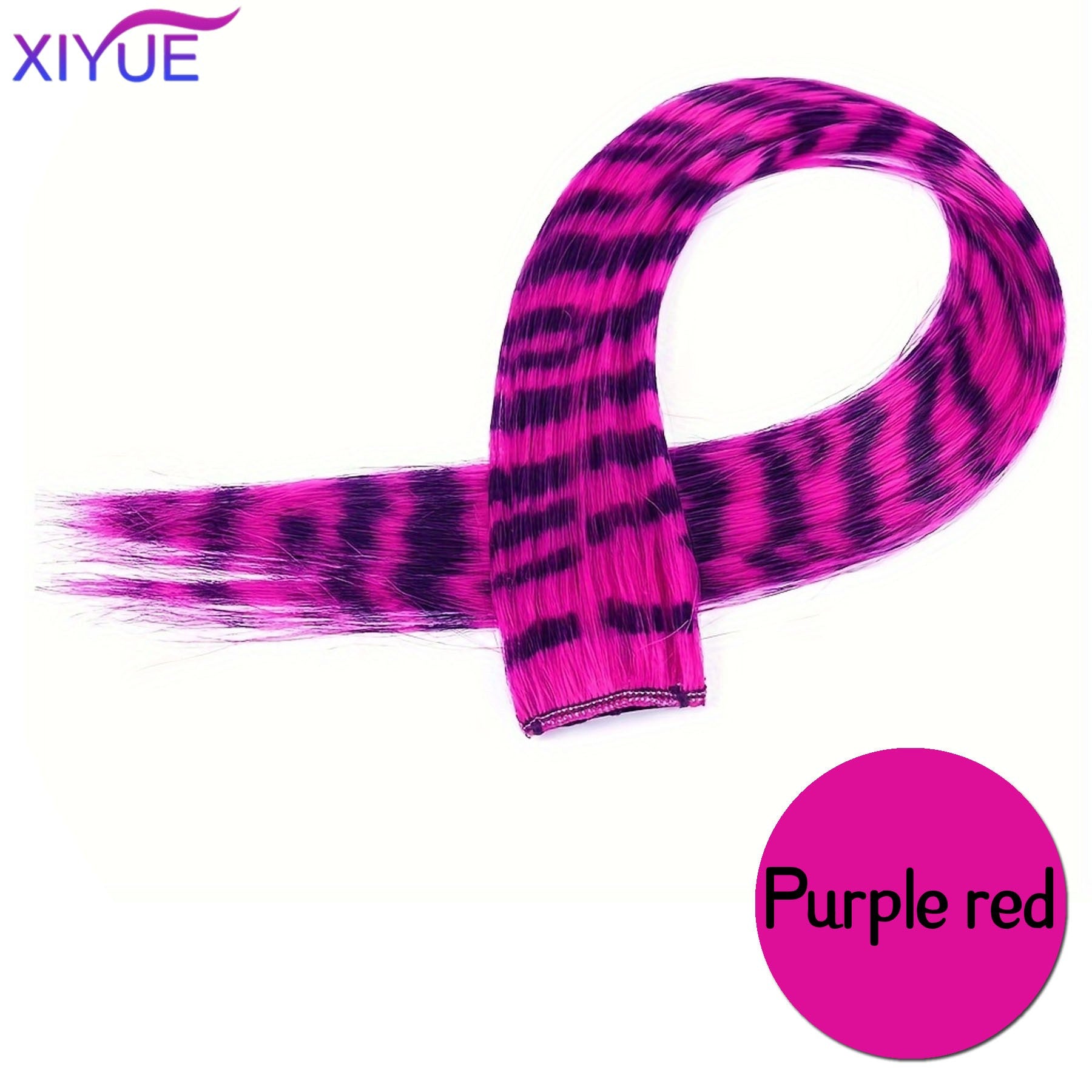 Synthetic One Card Hair Extension Wig Hair For Women Long Straight Clip-in Colored Zebra Line Feather Hair Extensions Fake Hair