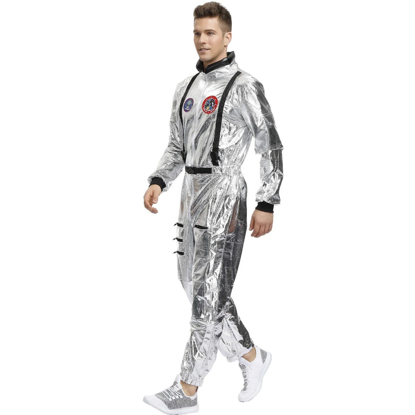 Astronaut Costume Spacesuit Silver Spaceman Men Women Space Suit Halloween Christmas Performance Spacesuit Costume Party Gift