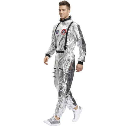 Astronaut Costume Spacesuit Silver Spaceman Men Women Space Suit Halloween Christmas Performance Spacesuit Costume Party Gift