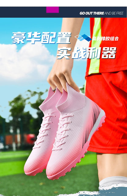 Men Fast Soccer Shoes Professional TF/FG Indoor Futsal Football Field Boot Unisex Society Cleats Long Spikes Sneaker Comfortable