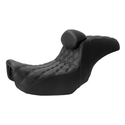 Assento de passageiro com encosto para motocicleta, banco duplo com almofadas para Harley Dyna Fat Bob Low Rider FXDL FLD 2006-2017