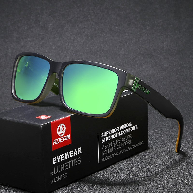 KDEAM Revamp Of Sport Men Sunglasses Polarized Shockingly Colors Sun Glasses Outdoor Driving Photochromic Sunglass With Box