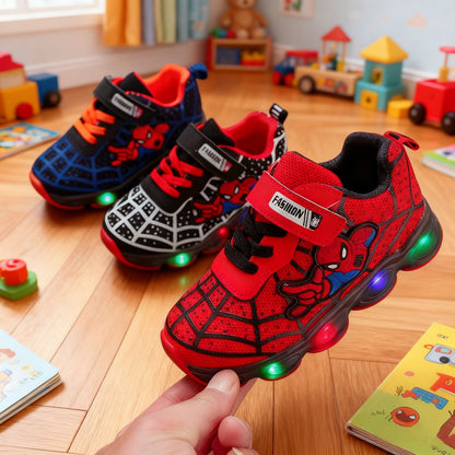 Disney Children Luminous Shoes For Boys Gilrs New LED Lighted Soft Spring Baby Kids Sneakers Infant Tennis Breathable