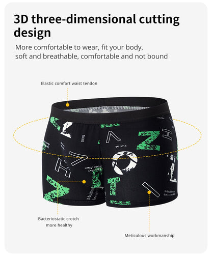 4/5/6/10 Piece Pack Men's Fashion Printed Pants with Various Combinations Plus Size Sports Comfortable Adolescent Boxer Pants