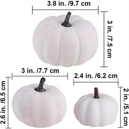 12pcs Antique White Pumpkins in Different Sizes for Halloween Fall and Thanksgiving Decorations Decorations and Displays