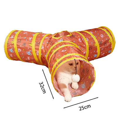 Túnel para Gatos Dobrável Túnel para Gatos Suprimentos para Animais de Estimação Brinquedo de Gato de Passar Túnel de Brincar Barril Perfurado Respirável para Papel de Barulho Interno