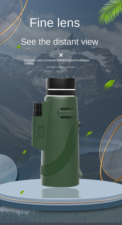 Telescópio Monocular de Alta Definição para Shows, Viagens, Lente Óptica Única para Esportes e Atividades ao Ar Livre