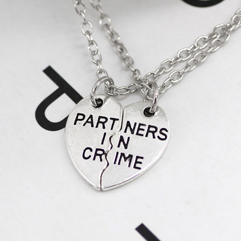 Colar de 2pçs/conjunto Colar com Pingente de Coração Quebrado Colar Masculino e Feminino Melhores Amigas BFF Amizade Aniversário Presente Joias