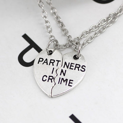 Colar de 2pçs/conjunto Colar com Pingente de Coração Quebrado Colar Masculino e Feminino Melhores Amigas BFF Amizade Aniversário Presente Joias