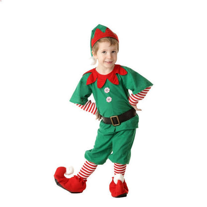 Kids Adult Christmas Clothing Set Kids Tops Pants Hat Belt Children Xmas Clothes Baby Boy Girl Birthday Outfit Elves Costume