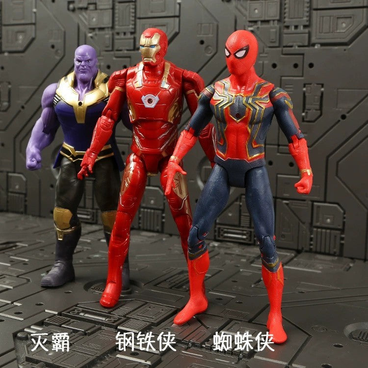 17 Cm Brinquedos Infantis Marvel Anime Figuras Homem-Aranha Hulk Action Figure Homem De Ferro Desenho Animado Brinquedo Infantil Presente De Natal Boneca Brilhante Hobbies