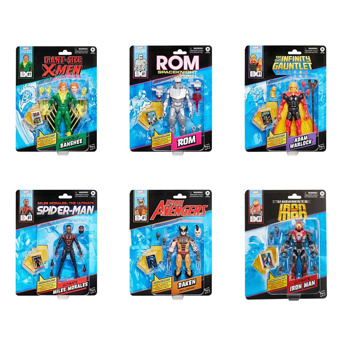 Marvel Legends Adam Warlock Banshee Daken Filho de Wolverine Ultimate Ironman Rom Miles Homem-Aranha Comic Retro Boneco de Ação de 15cm
