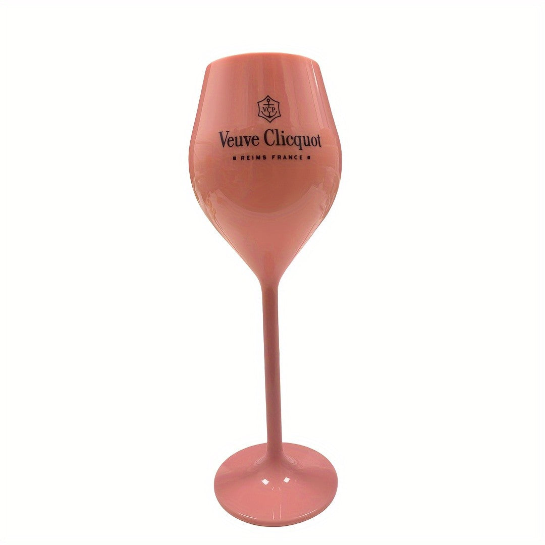 Conjunto de 2 taças de champanhe/vinho em plástico, estilo vintage, cor rosa alaranjado, 130ML (4.3oz)