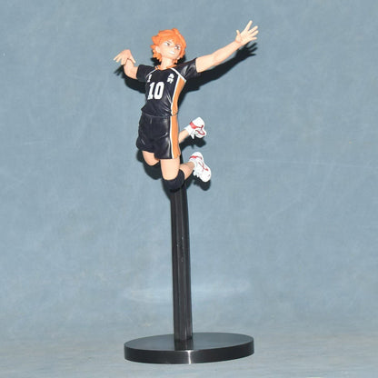 26CM Anime Haikyuu Tobio Kageyama Shoyo Hinata Figura Competição Nacional Pose de Salto na Rede 1/8 Modelo Brinquedo Presente Figura de Ação