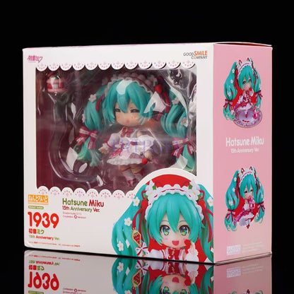 10cm GSC Vocaloid Hatsune Miku 1939 15º Aniversário Ver Q Nendoroid Japonês Anime PVC Action Figure Brinquedo Jogo Modelo Colecionável Boneca