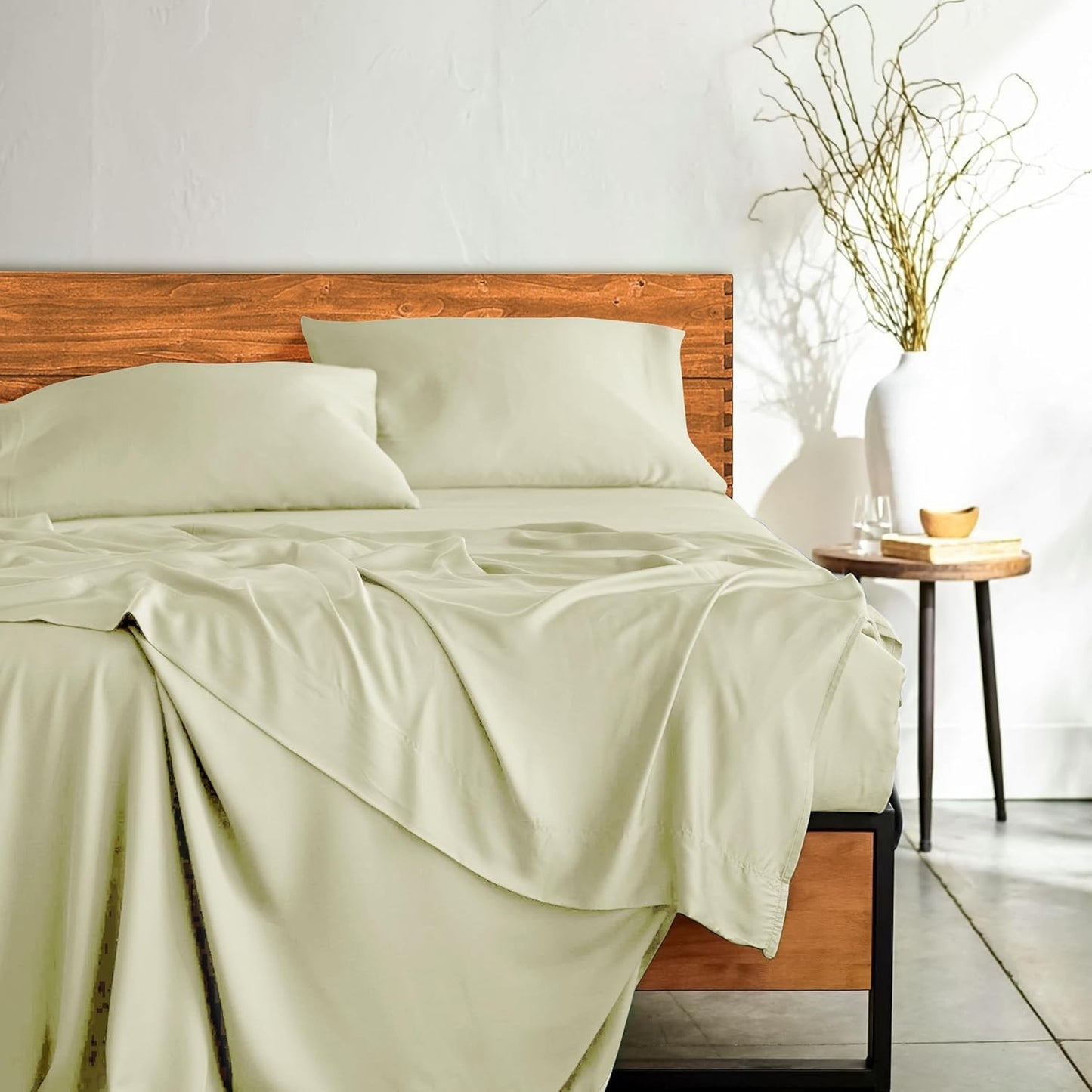 Lux Decor Bedsheet Set, Rayon Derived from Bamboo, Breathable & Soft, Hotel Luxury Silky Bedding