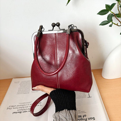 Vintage Style Women Handbag Brown Versatile Designer Shoulder Bag PU Leather Ladys Shell Purses Crossbody Bags