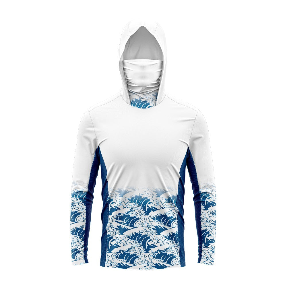 Roupas de Pesca Masculinas Camisa de Pesca com Capuz Manga Longa Camiseta de Pesca com Proteção UV