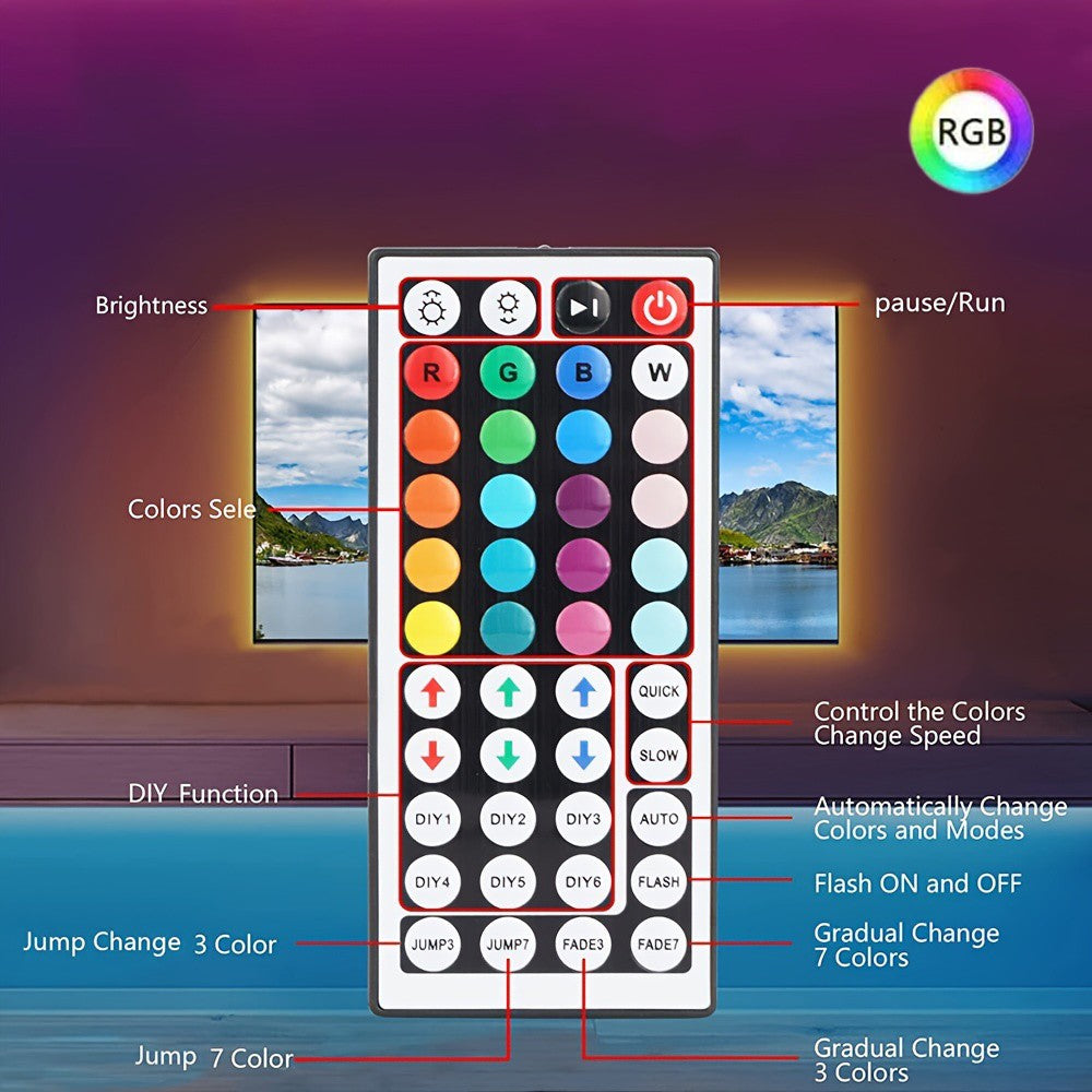 USB LED Strip Light APP Control IR Bluetooth Tape RGB IR Bedroom Living Room Self-adhesive TV Backlight Remote Lamp Diode Lights