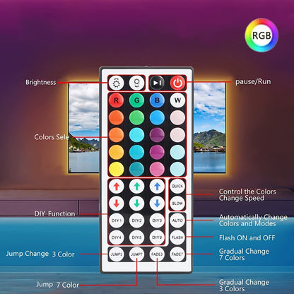 USB LED Strip Light APP Control IR Bluetooth Tape RGB IR Bedroom Living Room Self-adhesive TV Backlight Remote Lamp Diode Lights