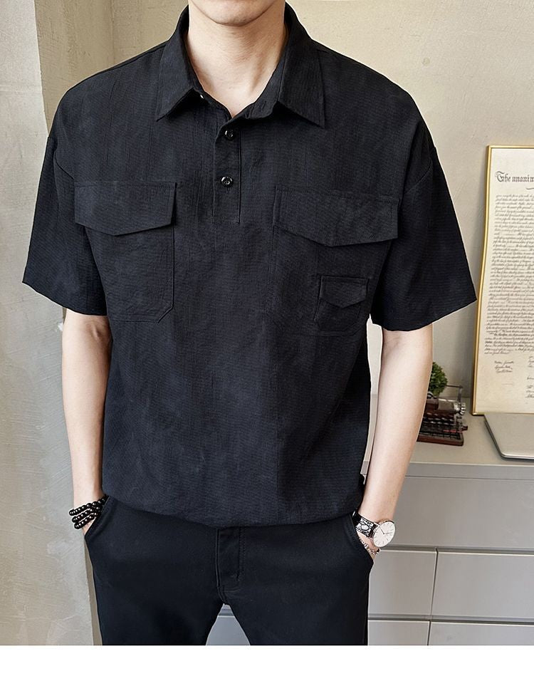 2025 High-end New Short-sleeved Men's Shirt Summer Fashion Trendy Brand Half-sleeved Thin Loose Casual Trend